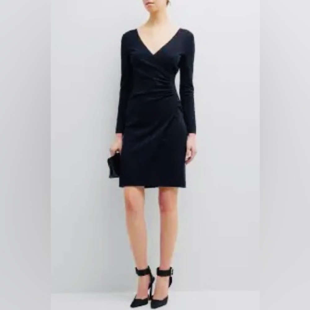NWOT Never Worn Emporio Armani V-Neck Faux-Wrap Milano Jersey Dress